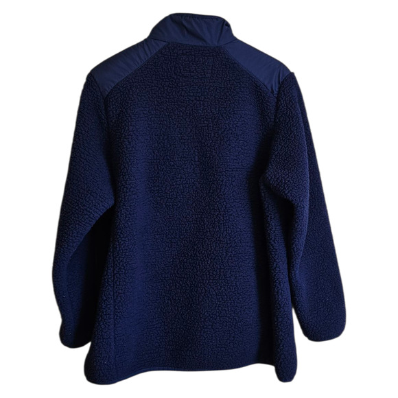 Lands End Fleece Jacket Berber Full Zip Navy Women's Size 1X - Picture 6 of 7